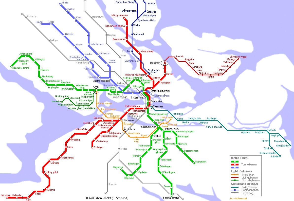 kart Stokholm metrosunun 