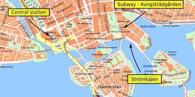 Stokholm mərkəzi xəritədə