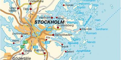 Stokholm, İsveç şəhərin xəritəsi 